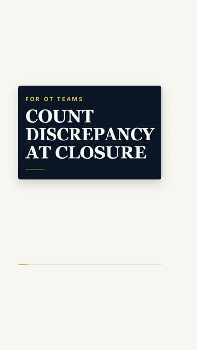 Operating Theatre Count Discrepancy at Closure | Graded Assertiveness