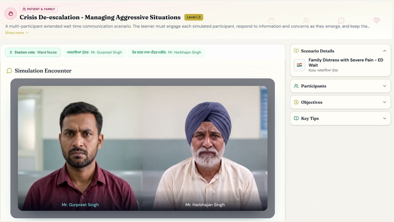 Crisis De-escalation Simulation in Punjabi for Nurses | The Language of Distress